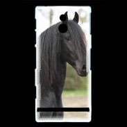 Coque Sony Xperia P Magnifique cheval noir 5