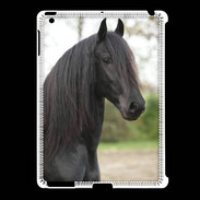 Coque iPad 2/3 Magnifique cheval noir 5