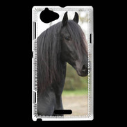 Coque Sony Xperia L Magnifique cheval noir 5