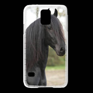 Coque Samsung Galaxy S5 Magnifique cheval noir 5