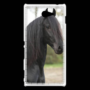 Coque Sony Xperia M2 Magnifique cheval noir 5