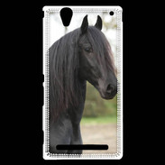 Coque Sony Xperia T2 Ultra Magnifique cheval noir 5