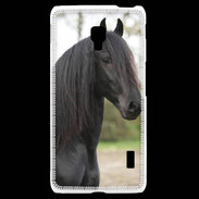 Coque LG F6 Magnifique cheval noir 5