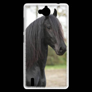 Coque Huawei Ascend G740 Magnifique cheval noir 5