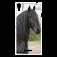 Coque Sony Xperia T3 Magnifique cheval noir 5
