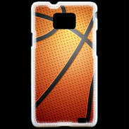 Coque Samsung Galaxy S2 Effet Ballon de basket orange et noir