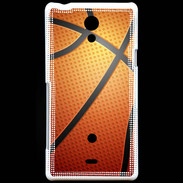Coque Sony Xperia T Effet Ballon de basket orange et noir