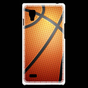 Coque LG Optimus L9 Effet Ballon de basket orange et noir