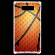 Coque LG Optimus L7 Effet Ballon de basket orange et noir