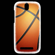 Coque HTC One SV Effet Ballon de basket orange et noir