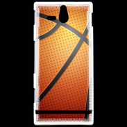 Coque Sony Xperia U Effet Ballon de basket orange et noir