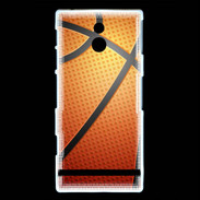 Coque Sony Xperia P Effet Ballon de basket orange et noir