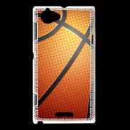 Coque Sony Xperia L Effet Ballon de basket orange et noir
