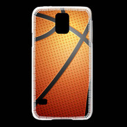 Coque Samsung Galaxy S5 Effet Ballon de basket orange et noir