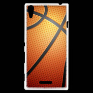 Coque Sony Xperia T3 Effet Ballon de basket orange et noir