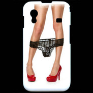 Coque Samsung ACE S5830 Escarpins rouges vernis lingerie dentelle noire sexy