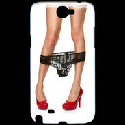 Coque Samsung Galaxy Note 2 Escarpins rouges vernis lingerie dentelle noire sexy