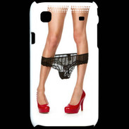 Coque Samsung Galaxy S Escarpins rouges vernis lingerie dentelle noire sexy