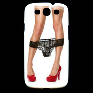 Coque Samsung Galaxy S3 Escarpins rouges vernis lingerie dentelle noire sexy
