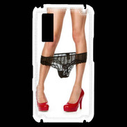 Coque Samsung Player One Escarpins rouges vernis lingerie dentelle noire sexy