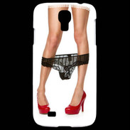Coque Samsung Galaxy S4 Escarpins rouges vernis lingerie dentelle noire sexy