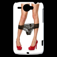 Coque HTC Wildfire G8 Escarpins rouges vernis lingerie dentelle noire sexy