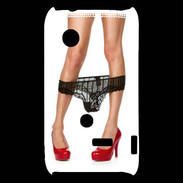 Coque Sony Xperia Typo Escarpins rouges vernis lingerie dentelle noire sexy