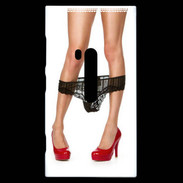 Coque Nokia Lumia 920 Escarpins rouges vernis lingerie dentelle noire sexy