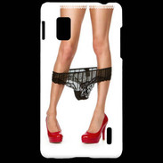 Coque LG Optimus G Escarpins rouges vernis lingerie dentelle noire sexy