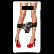 Coque LG Optimus L7 Escarpins rouges vernis lingerie dentelle noire sexy
