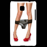 Coque LG Optimus L3 II Escarpins rouges vernis lingerie dentelle noire sexy