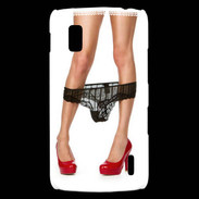 Coque LG Nexus 4 Escarpins rouges vernis lingerie dentelle noire sexy