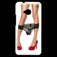 Coque HTC One Escarpins rouges vernis lingerie dentelle noire sexy