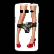 Coque Samsung Galaxy Express2 Escarpins rouges vernis lingerie dentelle noire sexy
