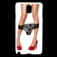 Coque Samsung Galaxy Note 3 Escarpins rouges vernis lingerie dentelle noire sexy
