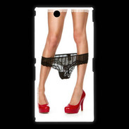 Coque Sony Xpéria Z Ultra Escarpins rouges vernis lingerie dentelle noire sexy