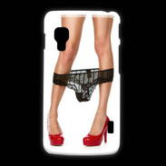 Coque LG L5 2 Escarpins rouges vernis lingerie dentelle noire sexy