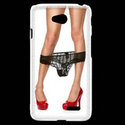Coque LG L70 Escarpins rouges vernis lingerie dentelle noire sexy