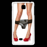 Coque LG F5 Escarpins rouges vernis lingerie dentelle noire sexy