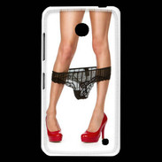 Coque Nokia Lumia 630 Escarpins rouges vernis lingerie dentelle noire sexy