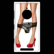 Coque Nokia Lumia 830 Escarpins rouges vernis lingerie dentelle noire sexy