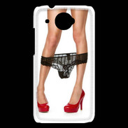 Coque HTC Desire 601 Escarpins rouges vernis lingerie dentelle noire sexy