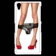 Coque Sony Xperia Z2 Escarpins rouges vernis lingerie dentelle noire sexy