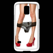 Coque Samsung Galaxy S5 Mini Escarpins rouges vernis lingerie dentelle noire sexy