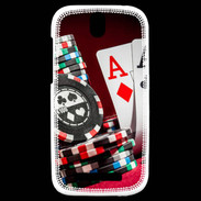 Coque HTC One SV Paire d'As au poker