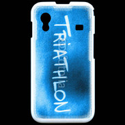 Coque Samsung ACE S5830 Triathlon sur fond bleu