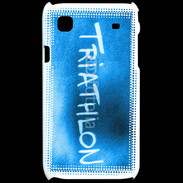 Coque Samsung Galaxy S Triathlon sur fond bleu