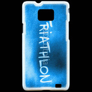 Coque Samsung Galaxy S2 Triathlon sur fond bleu