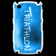Coque Blackberry 8520 Triathlon sur fond bleu