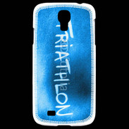 Coque Samsung Galaxy S4 Triathlon sur fond bleu